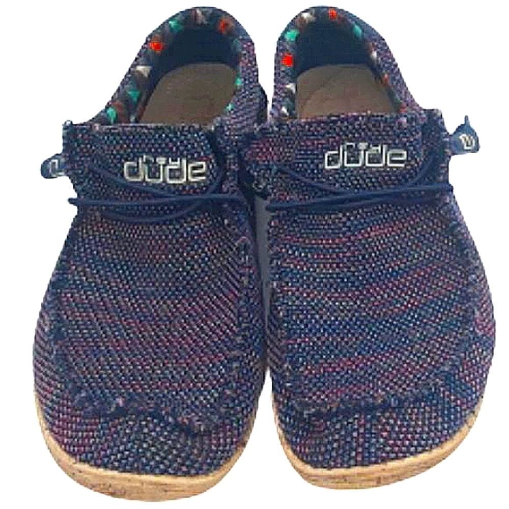 Hey Dude, Size 10, blue and orange